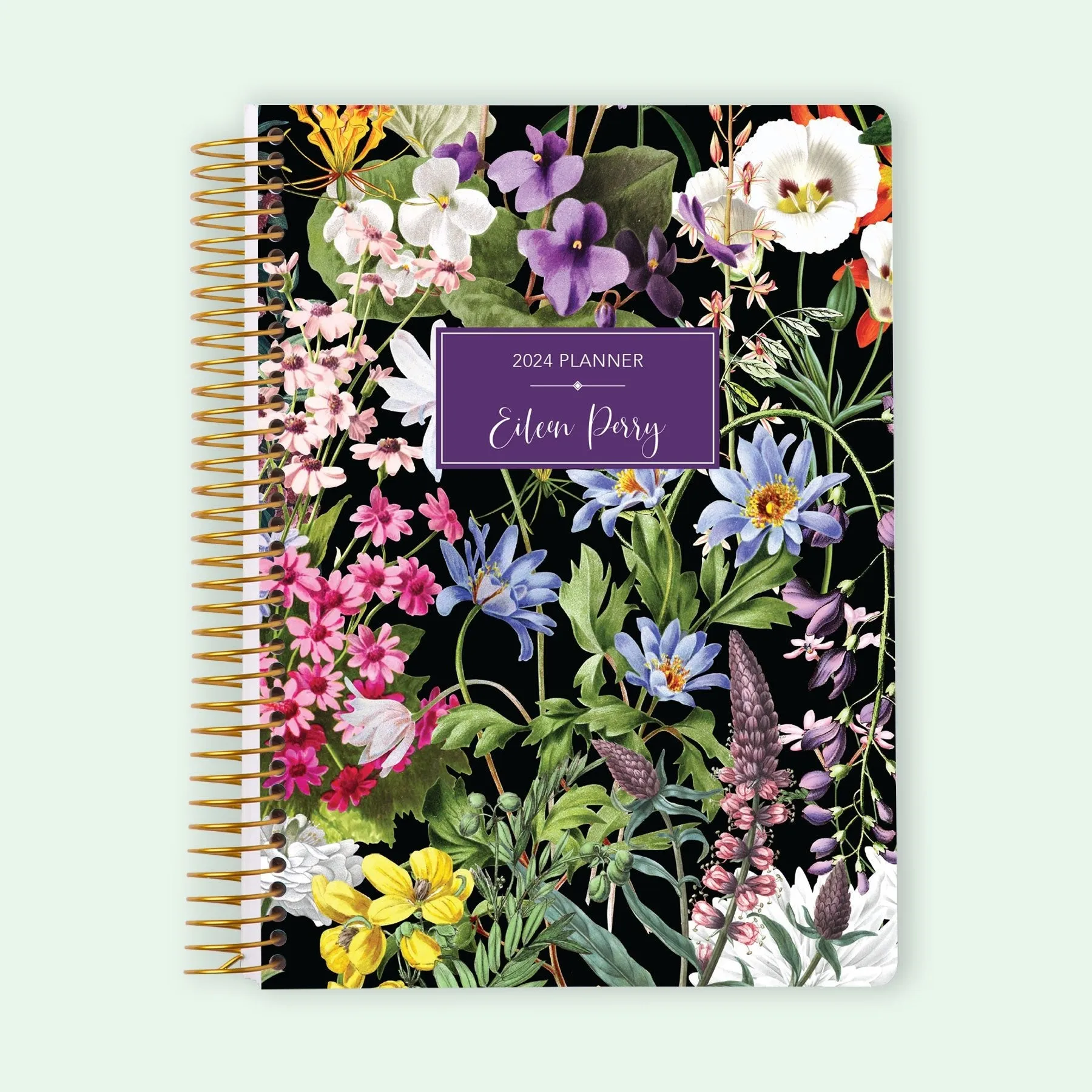 6x9 Student Planner - Colorful Florals Black