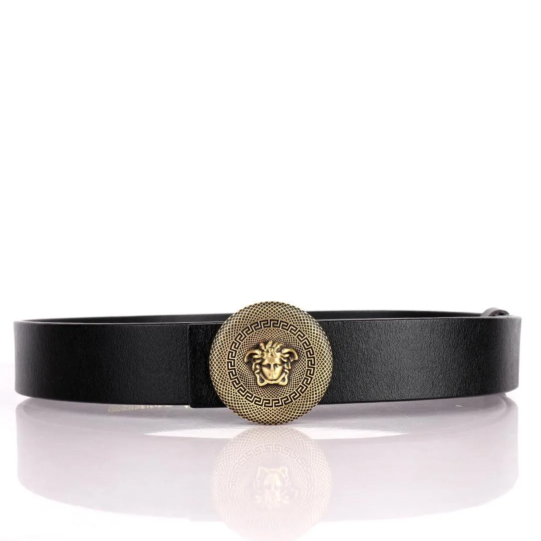 Authentic Men's Versace Medusa Leather Black Belt