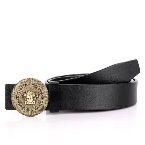 Authentic Men's Versace Medusa Leather Black Belt