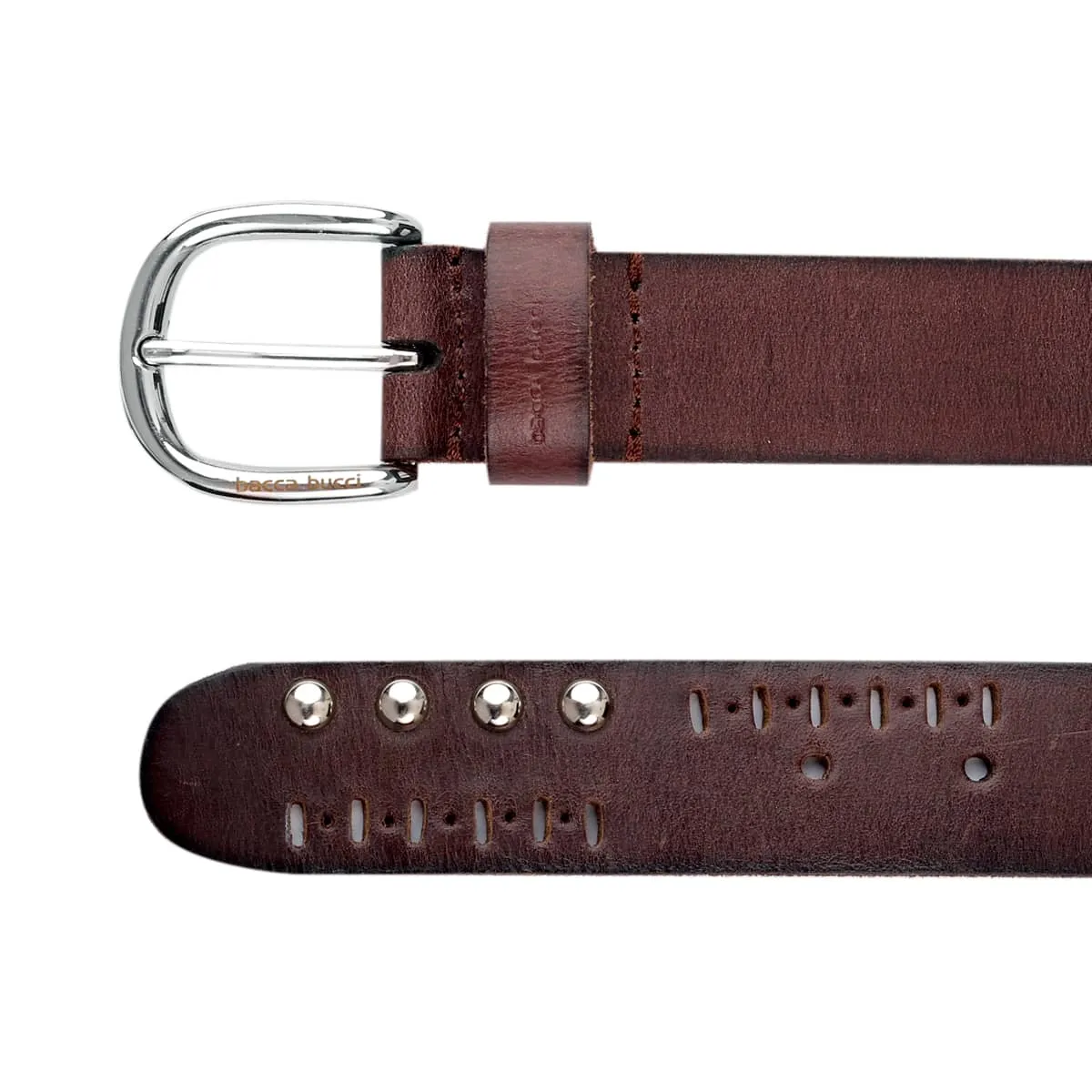 Bacca Bucci Men's Stylish Studded Casual Leather Rivets Belt with Nickle Free Buckle