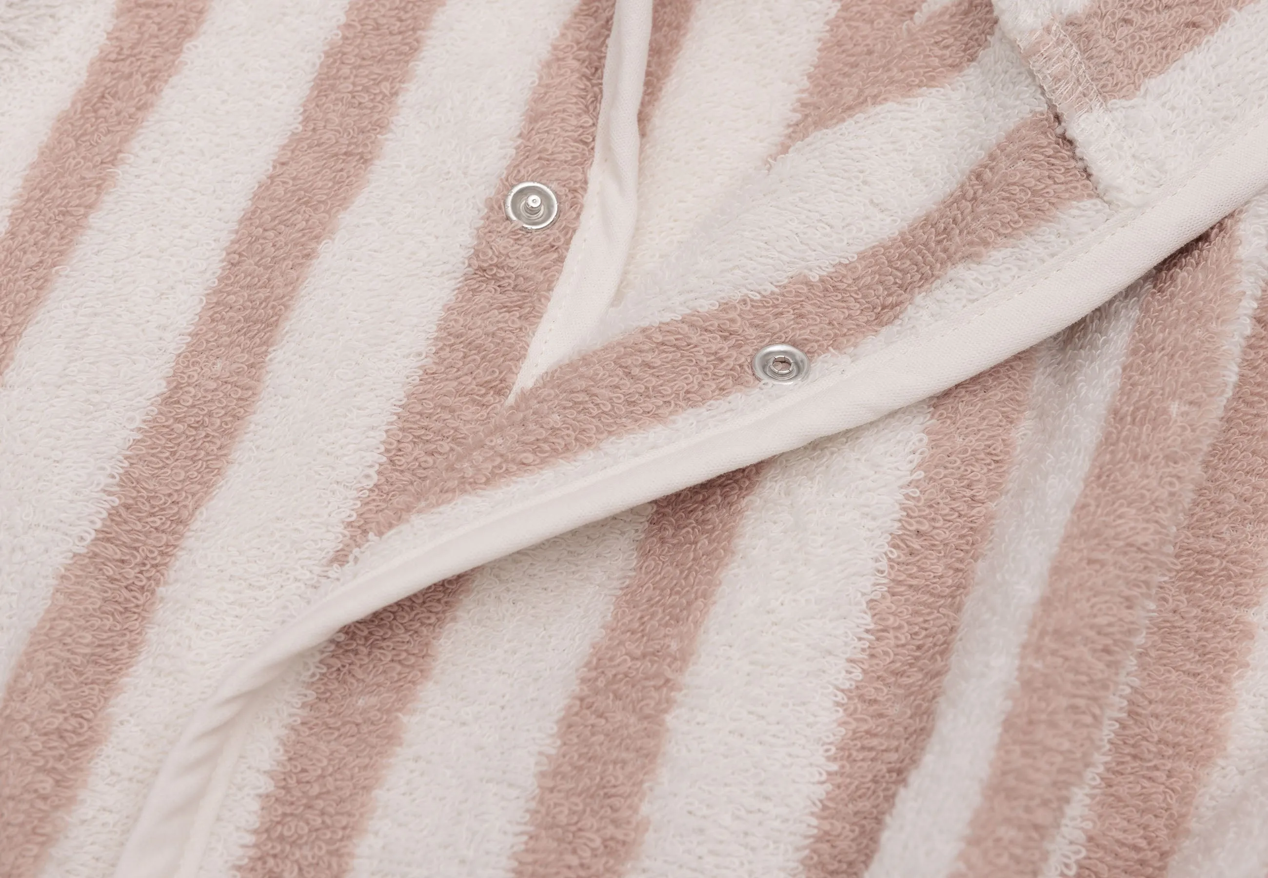 Bathrobe 1-2 year Stripe Terry - Wild Rose - GOTS