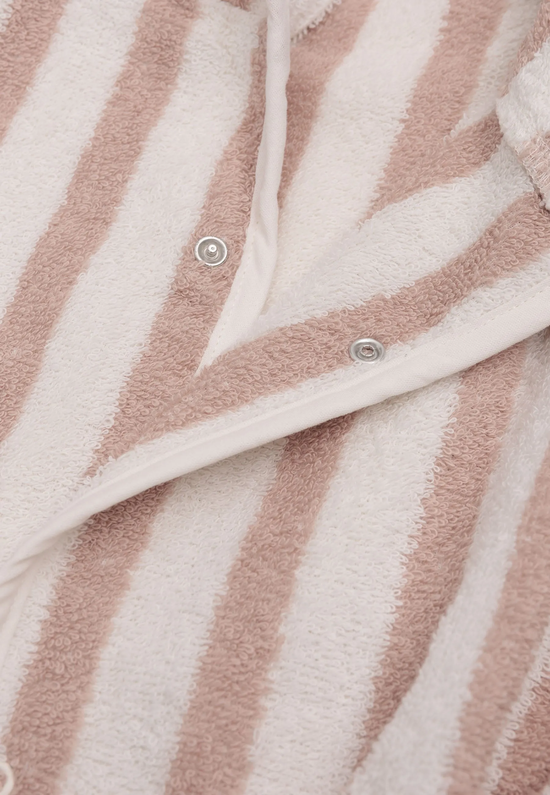 Bathrobe 1-2 year Stripe Terry - Wild Rose - GOTS