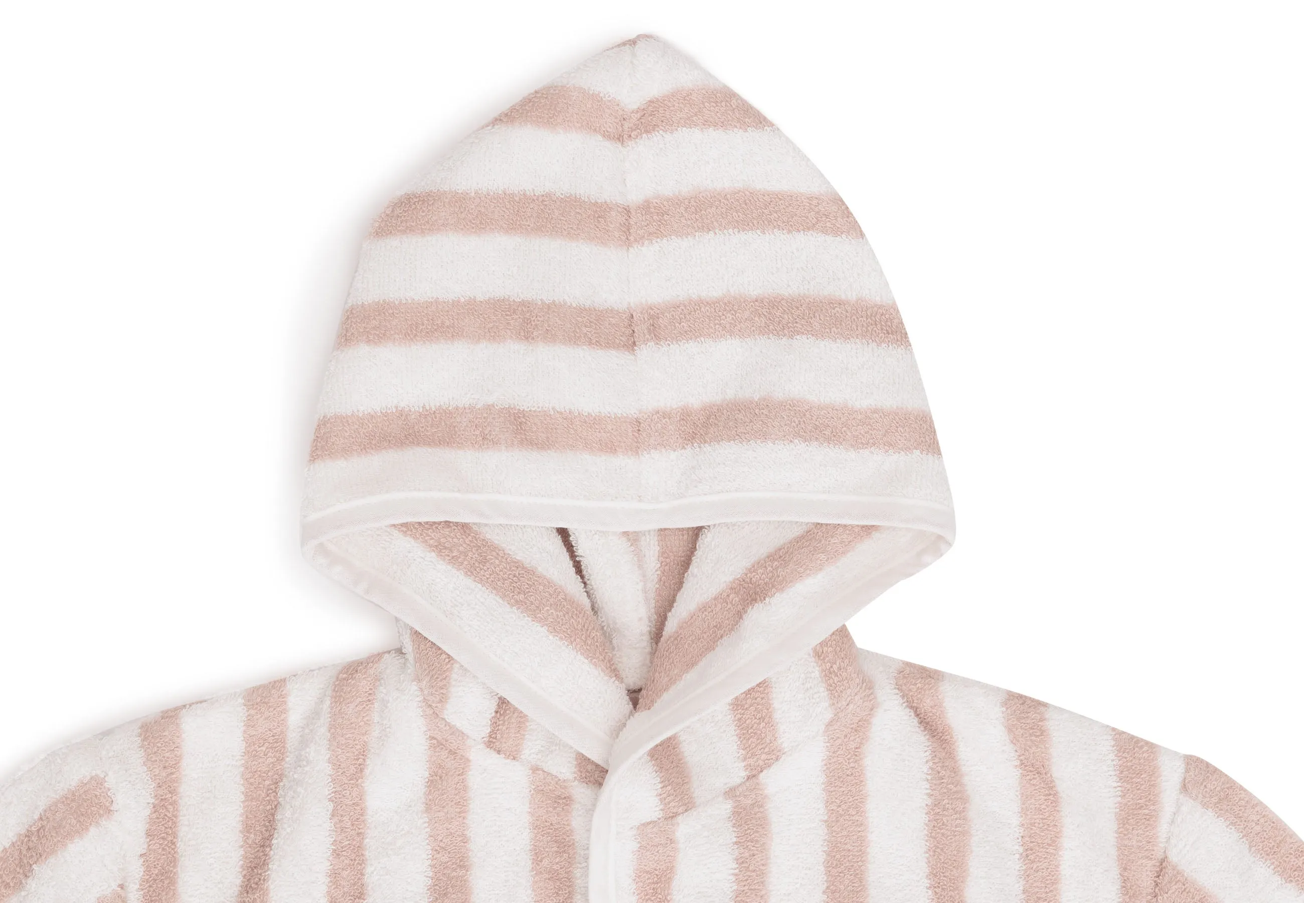 Bathrobe 1-2 year Stripe Terry - Wild Rose - GOTS