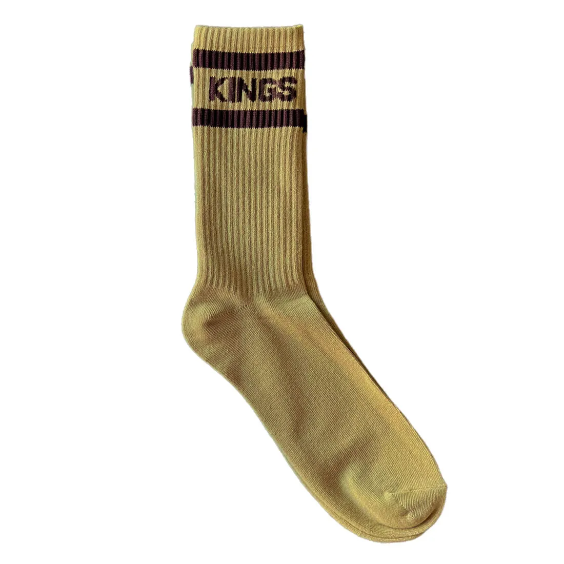 Beige and Brown Logo Men's Striped Socks