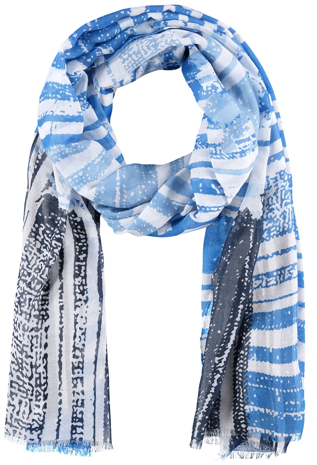 Blue Mixed Stripe Scarf