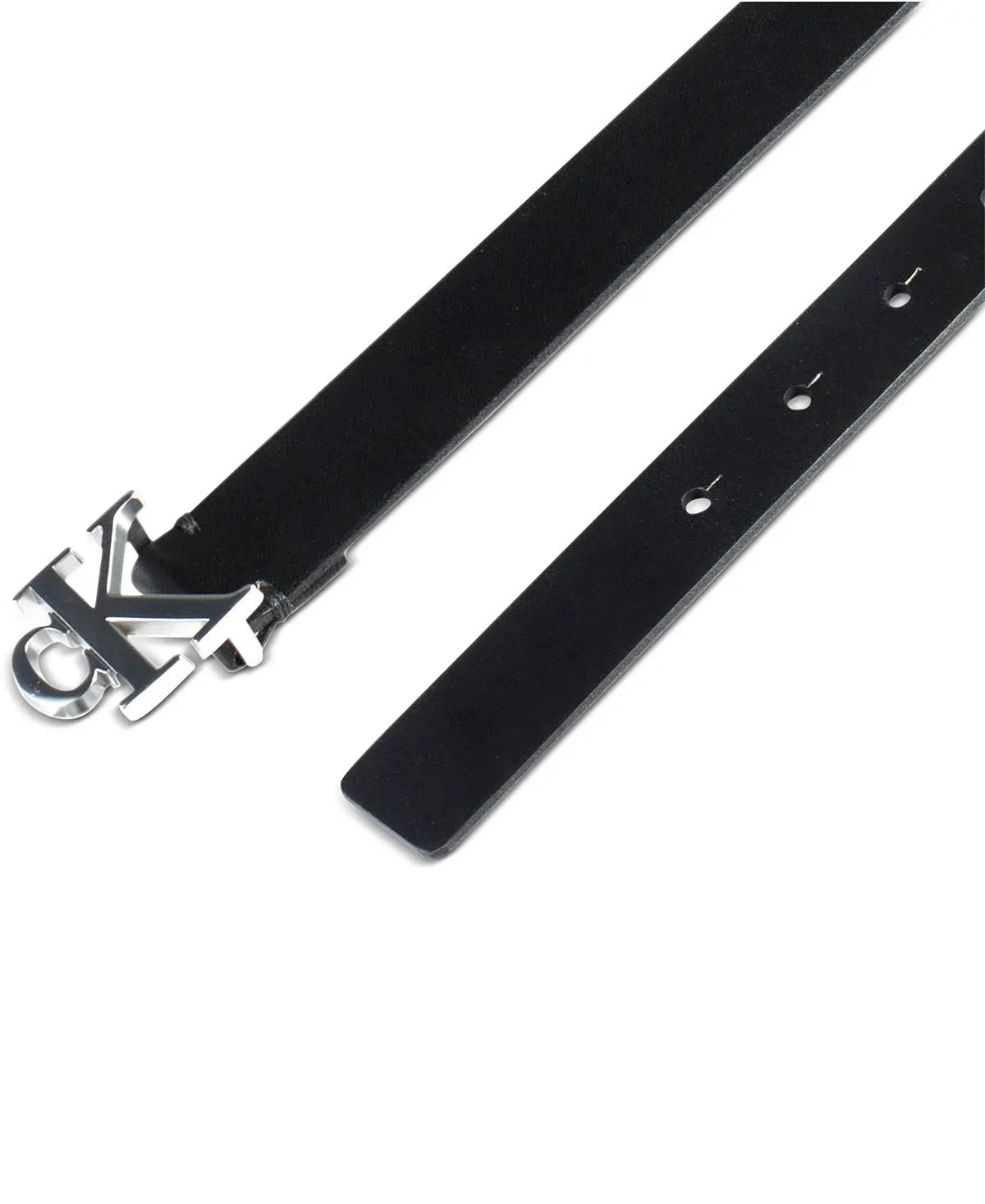 Calvin Klein Women's Narrow Monogram Buckle Belt Black