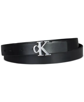 Calvin Klein Women's Narrow Monogram Buckle Belt Black