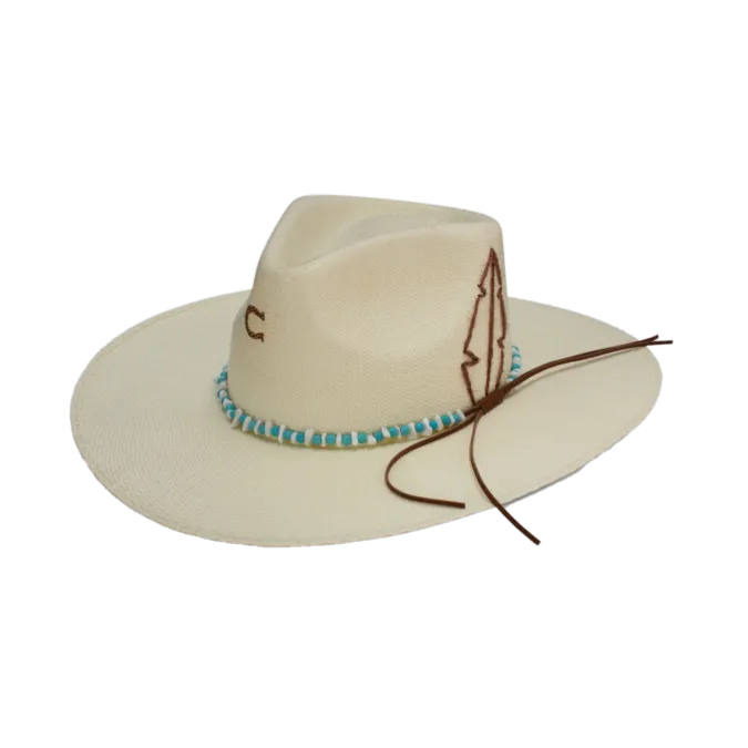 Charlie 1 Horse Ladies Midnight Toker Natural Straw Western Hat CSMDNT-34368