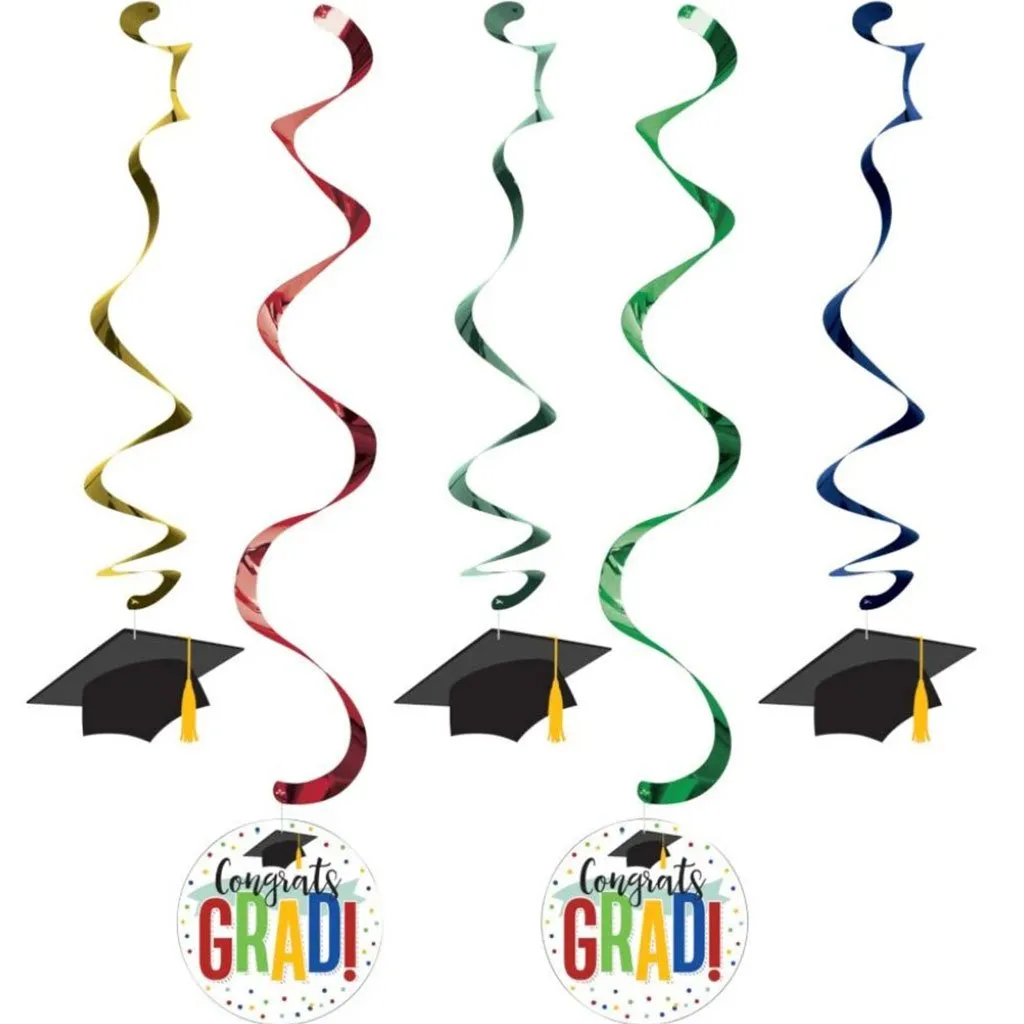 Colorful Graduation Dizzy Danglers, 5ct