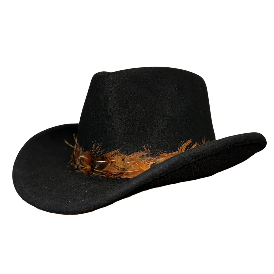 Deadwood Felt Hat With Feathered Band