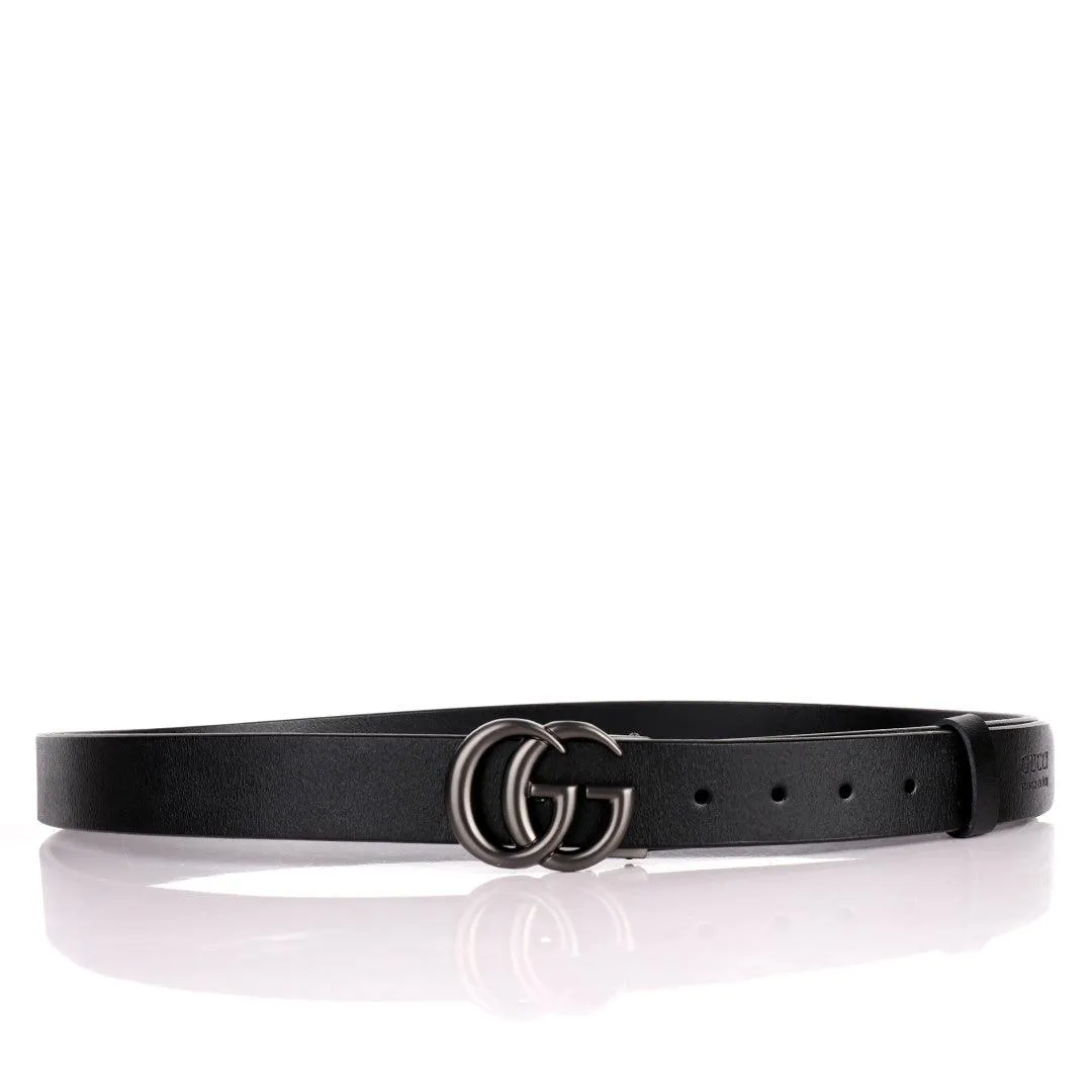 Double G Men's Black Genuine Leather Belt