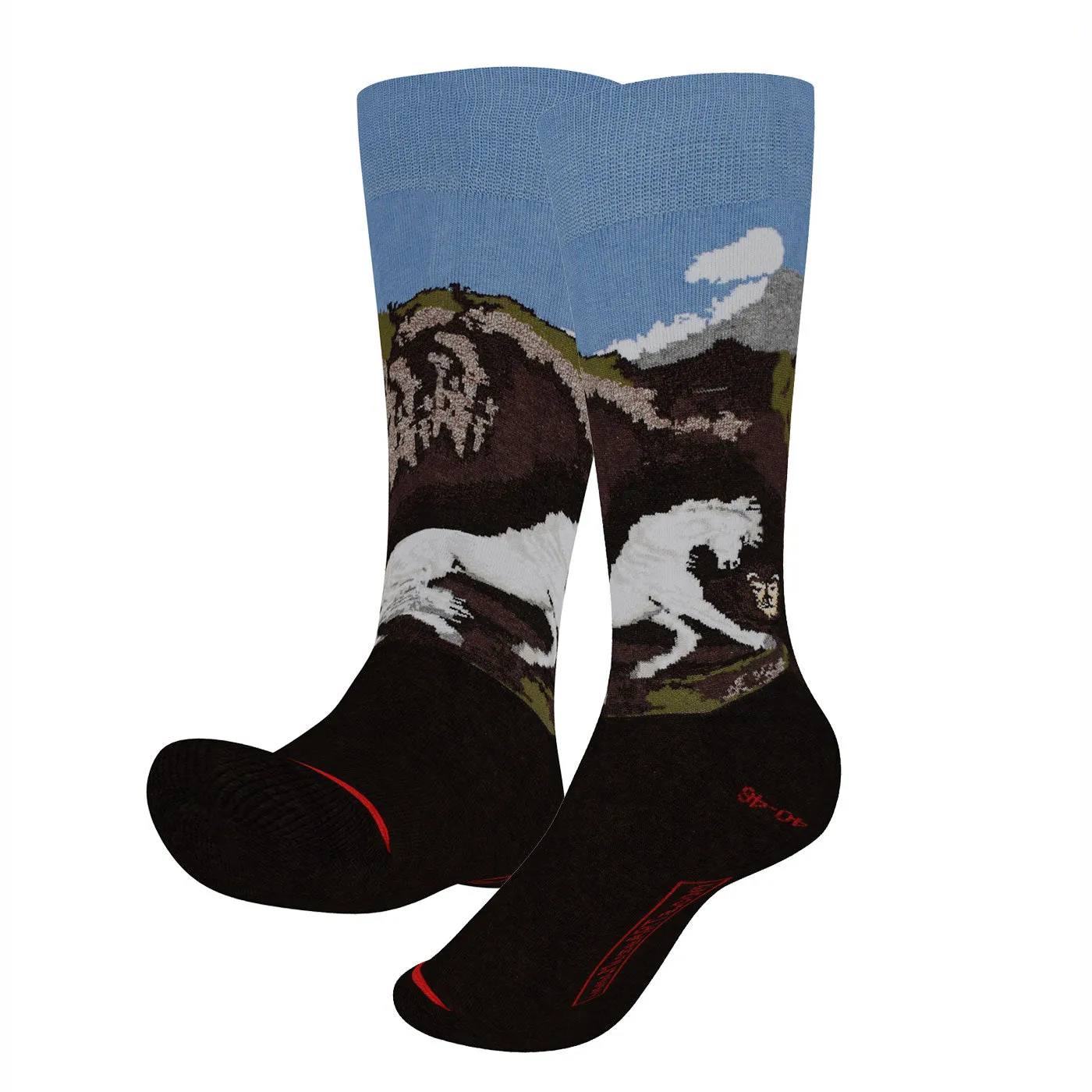 Equestrian Art Socks - Horse and Lion by Stubbs - Men's Crew Socks