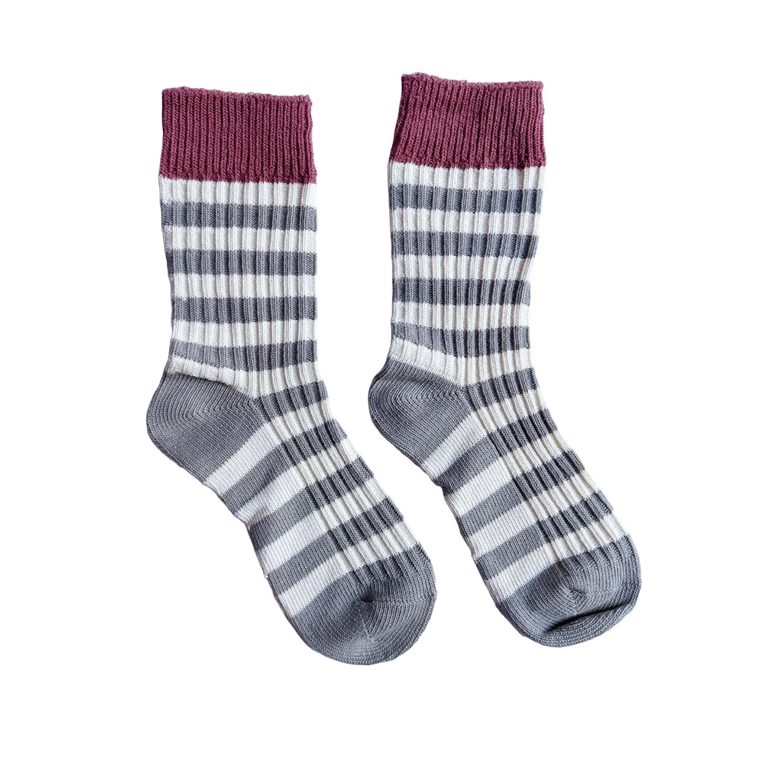 FLOOF Retro Stripe Sock in Grey 1