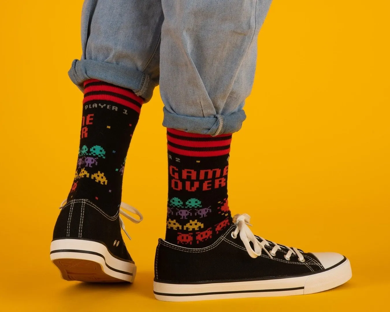 Game Over 80s Video Game Crew Socks