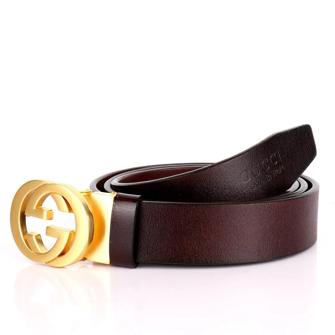 GC Gold Designed Luxurious Men's Brown Leather Belt