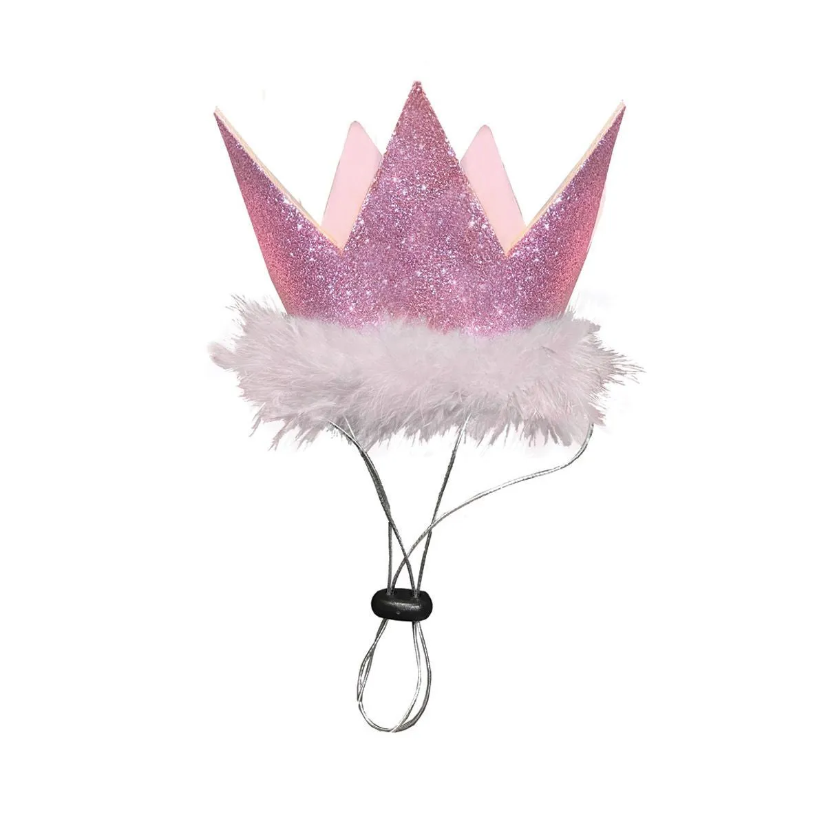 Glitter Crown Party Hat in Pink