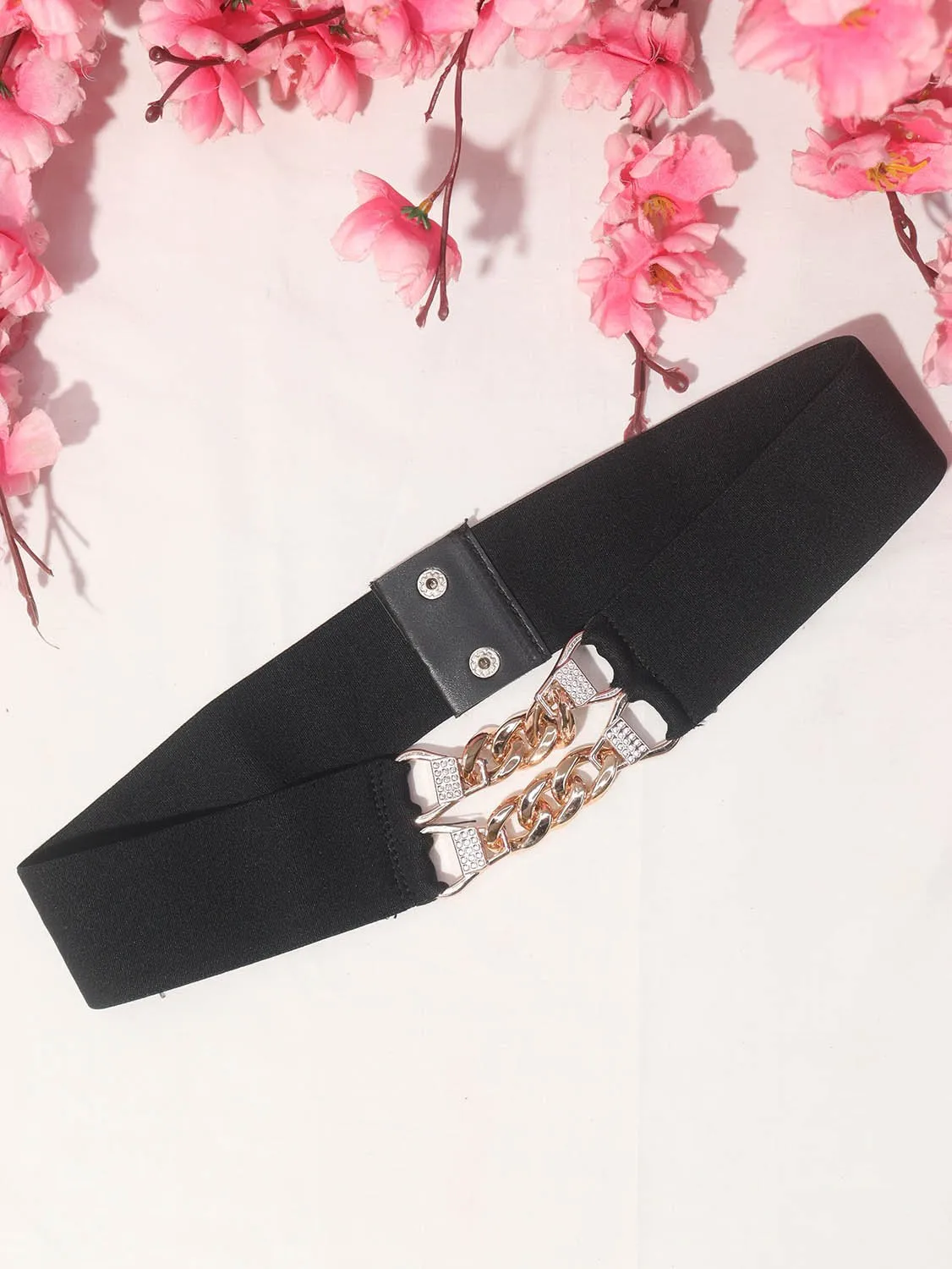 Golden Glam Stretch Belt - Add Sparkle and Style to Your Outfit