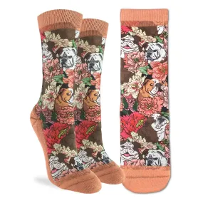 Good Luck Floral English Bulldog Socks