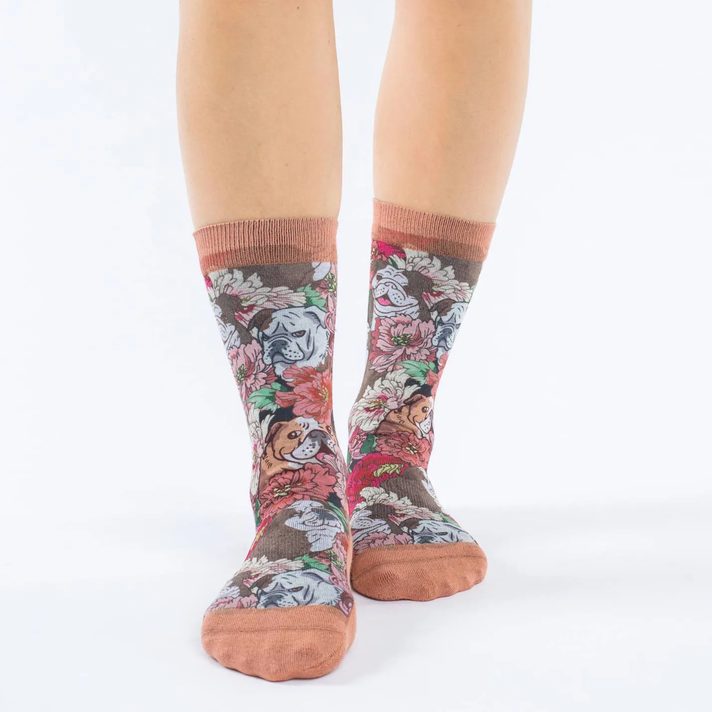 Good Luck Floral English Bulldog Socks