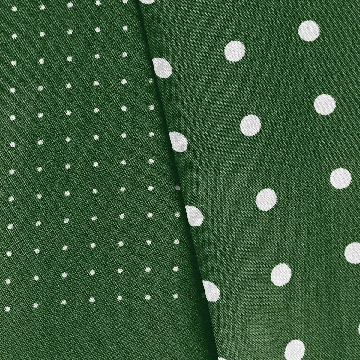 Green & White Spot Silk Tubular Scarf