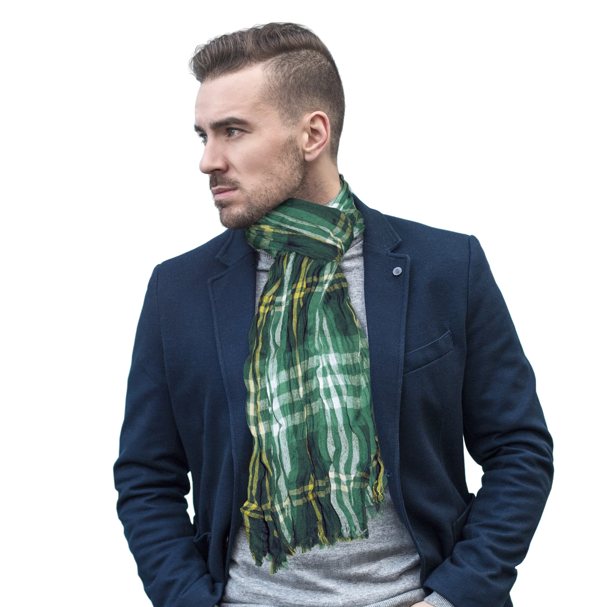 Green Bay Packers Crinkle Scarf Plaid