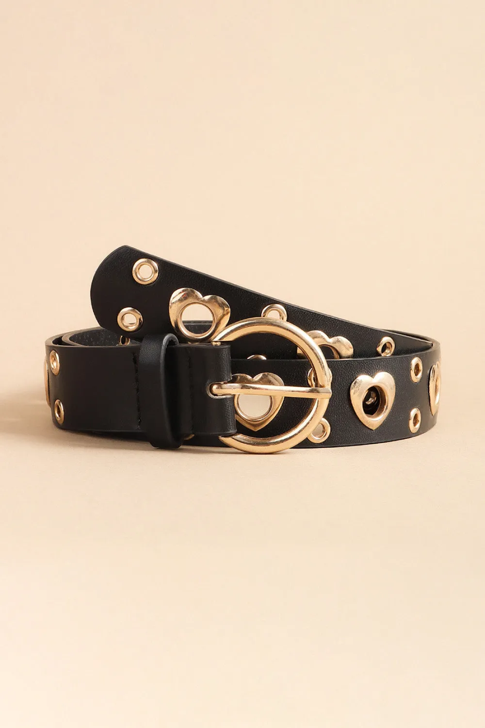 Heart Shape Alloy Detail Eco-Leather Belt