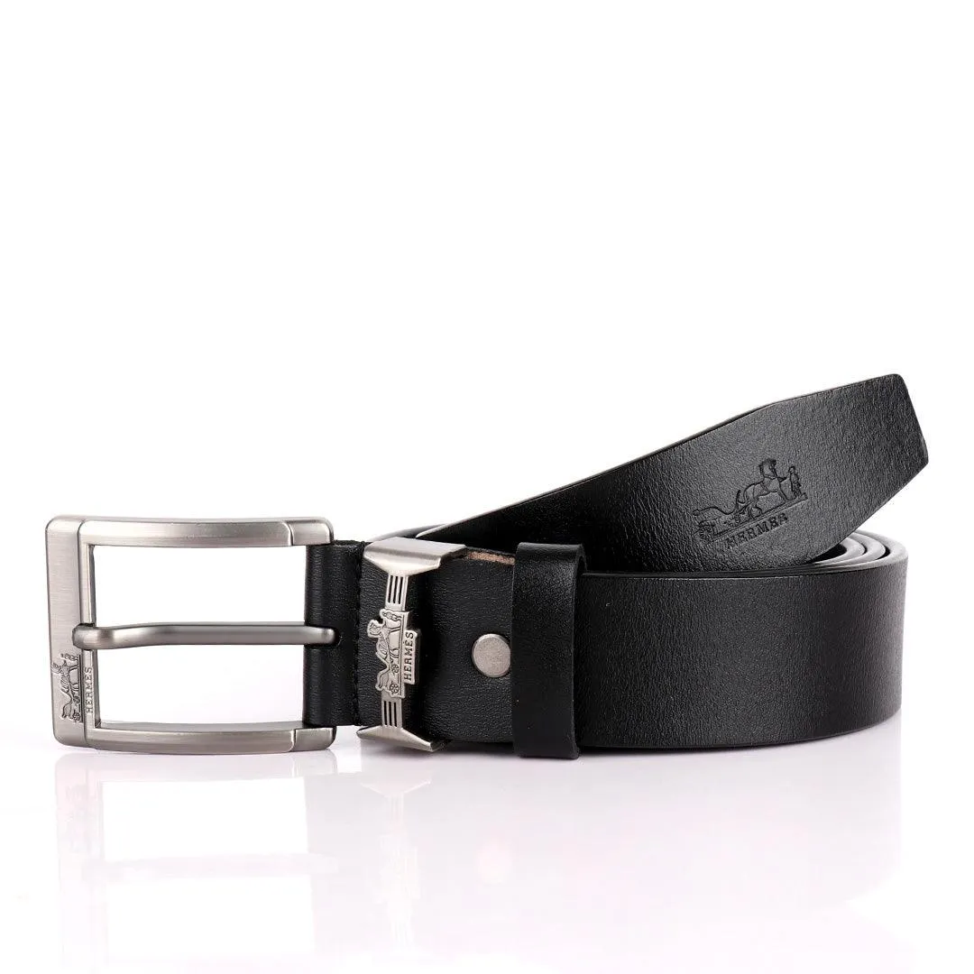 Hermes Paris Classic Black Leather Belt