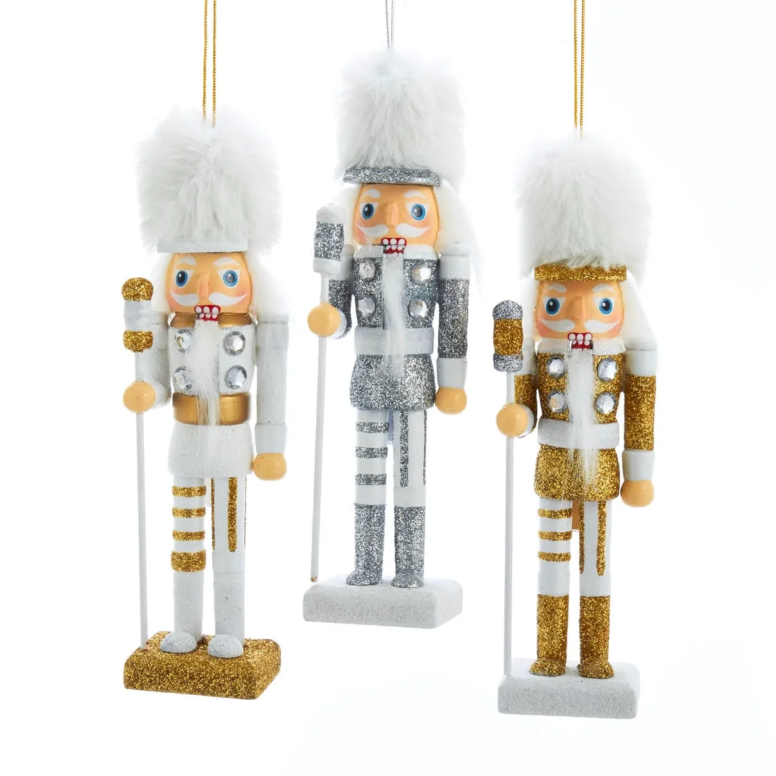 Hollywood Gold/White/Silver Nutcracker Ornaments