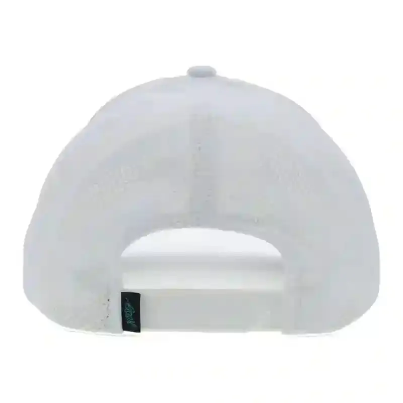 Hooey Mid Profile White Cap-Fly Fishing Logo