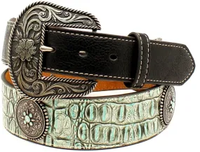 Ladies' Western Croc with Round Conchos Belt