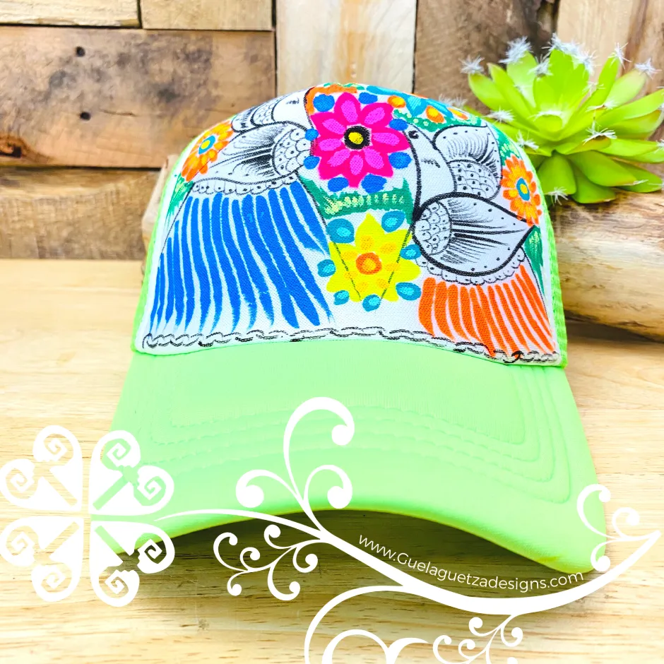 Lime Hand Painted Cap - Gorra Pintada Guerrero