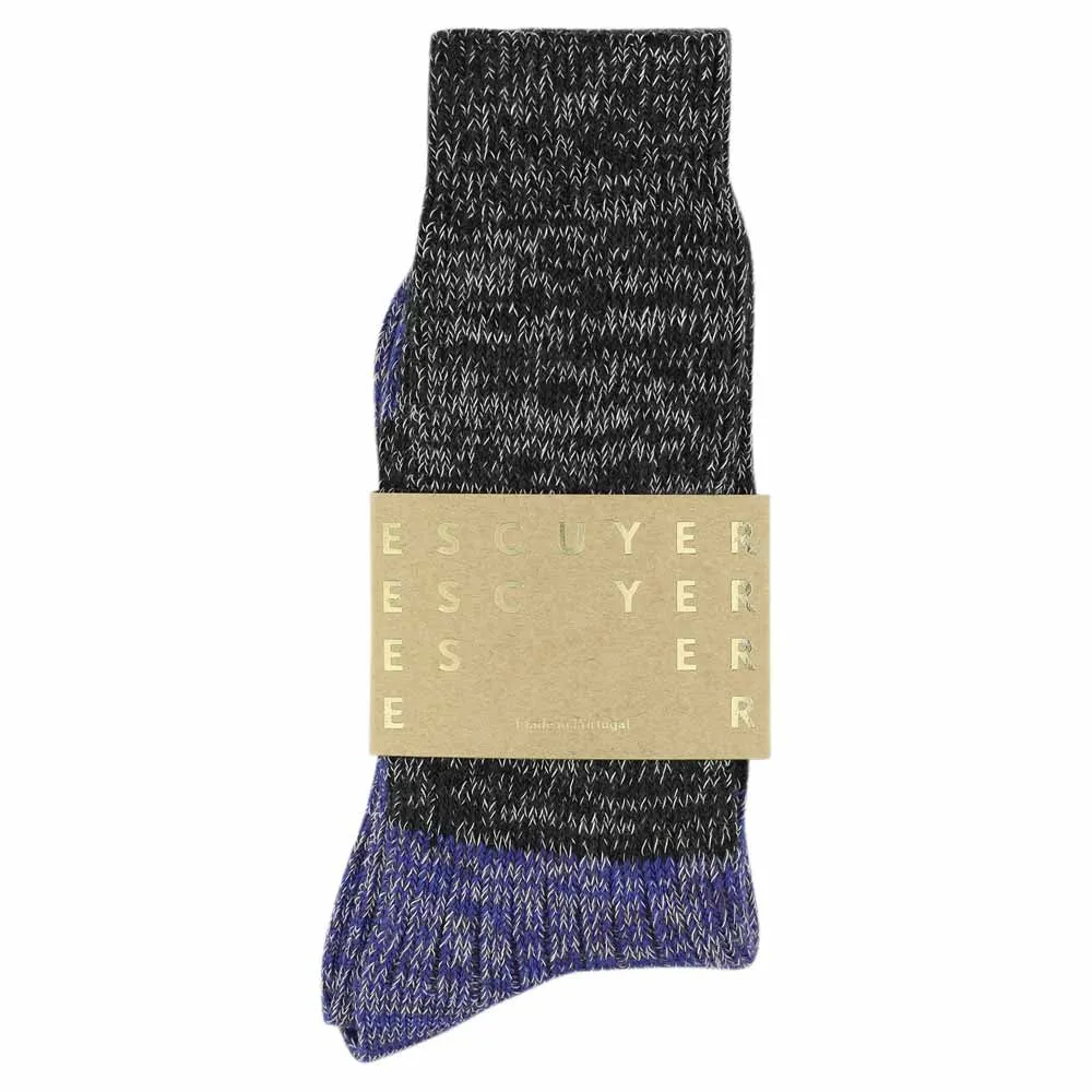 Melange Block Socks Off Black / Bright Blue