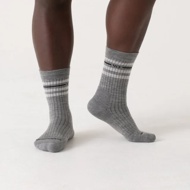 Mens Vintage Striped Cushioned Crew Socks