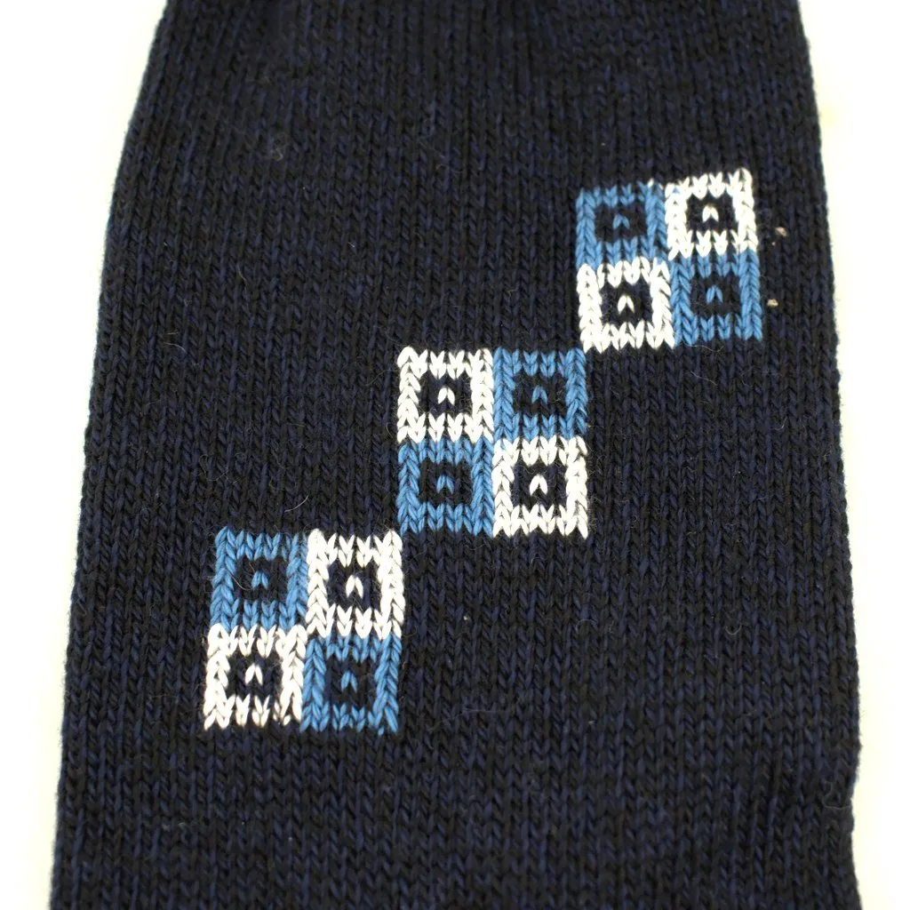 Navy Blue Squares Socks