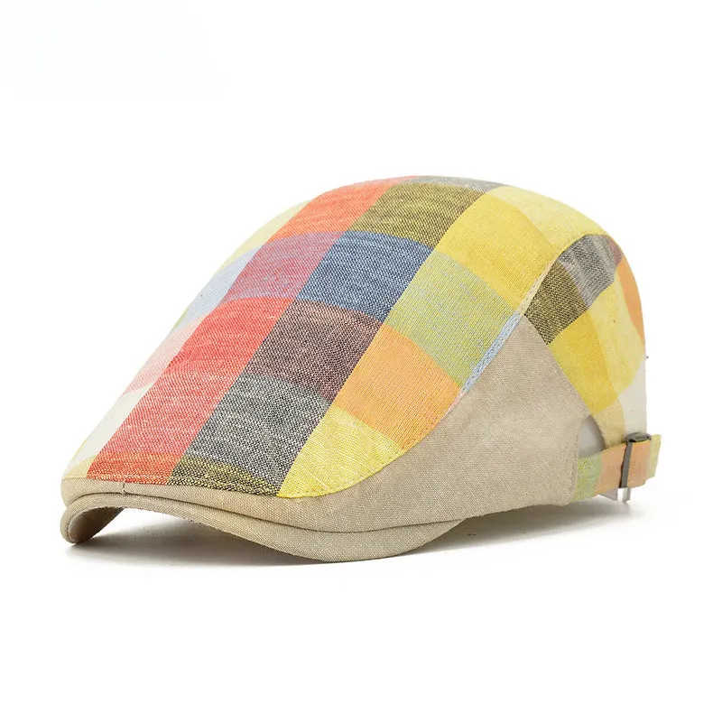 New hat colorful splicing sunshade duck tongue