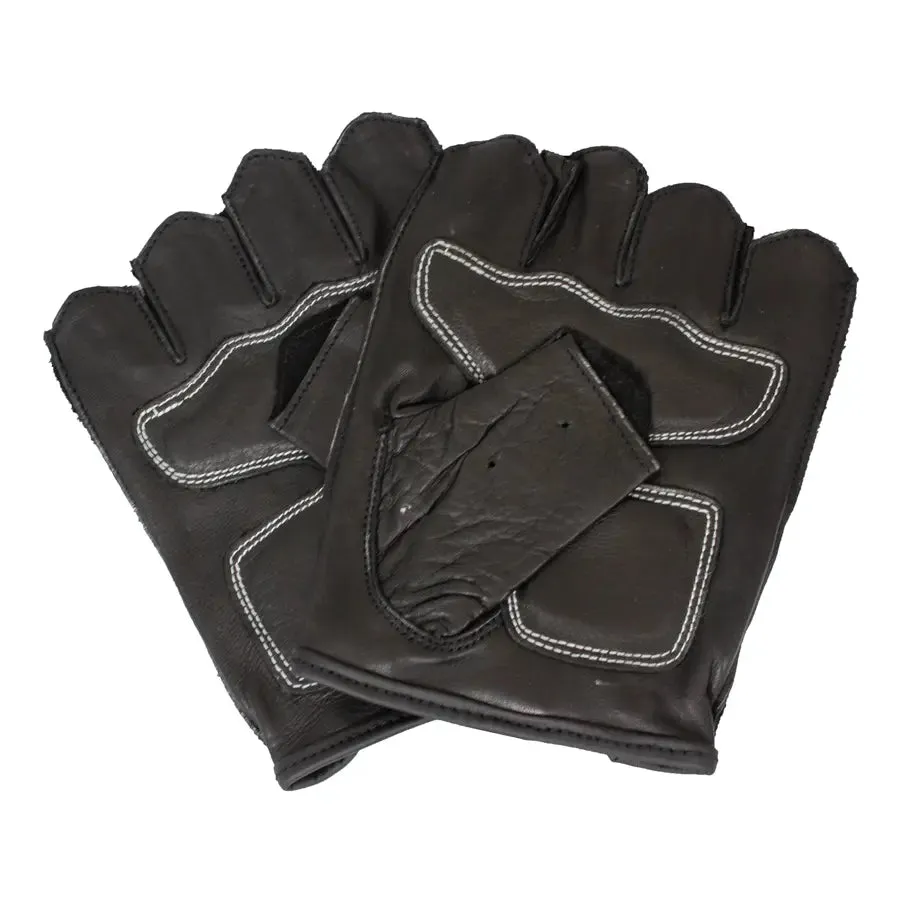 Open Road Men's Leather Finger-less Gloves