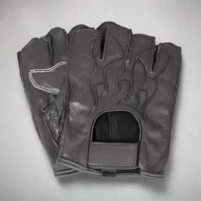 Open Road Men's Leather Finger-less Gloves