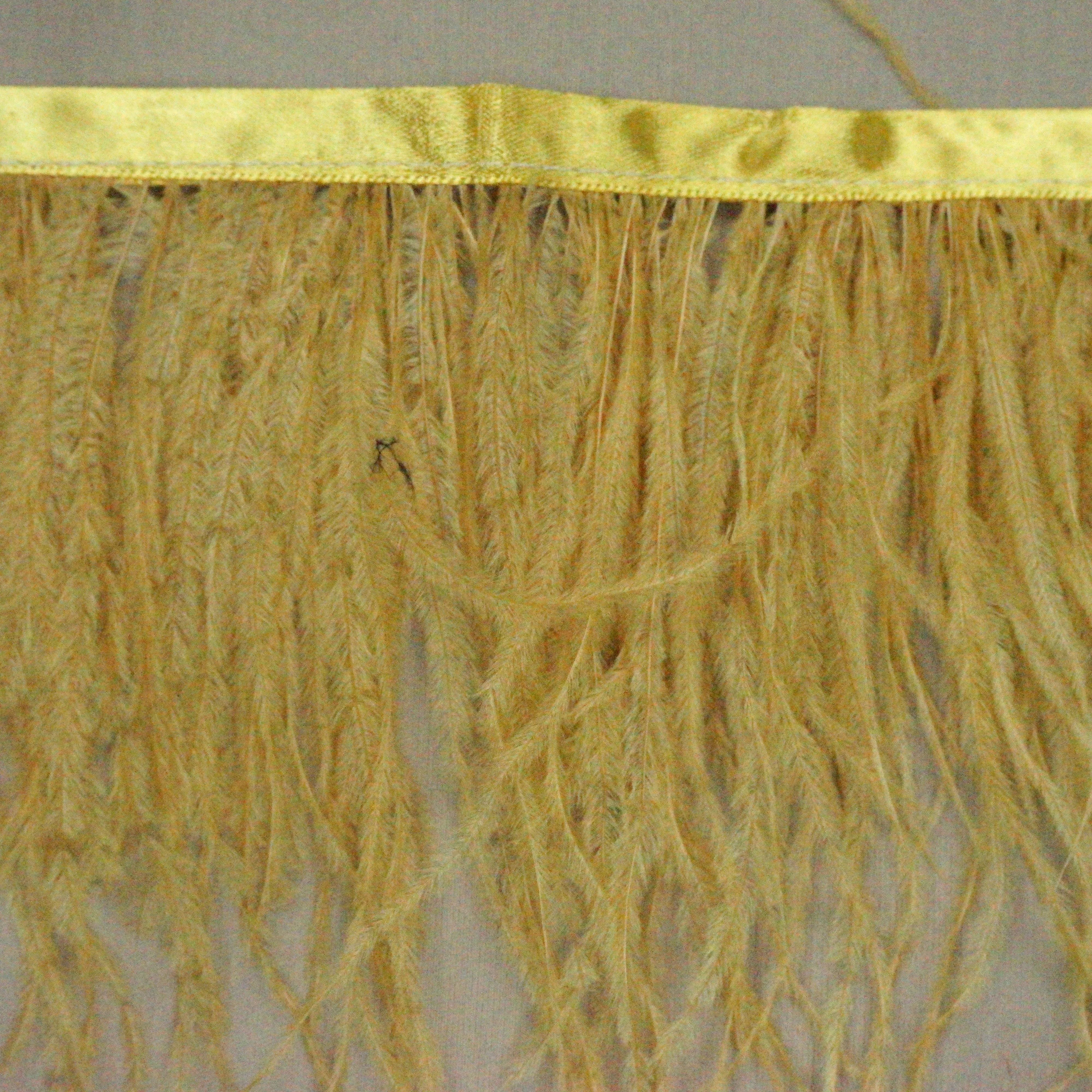 Pale Yellow Ostrich Feather Trim 2 PLY