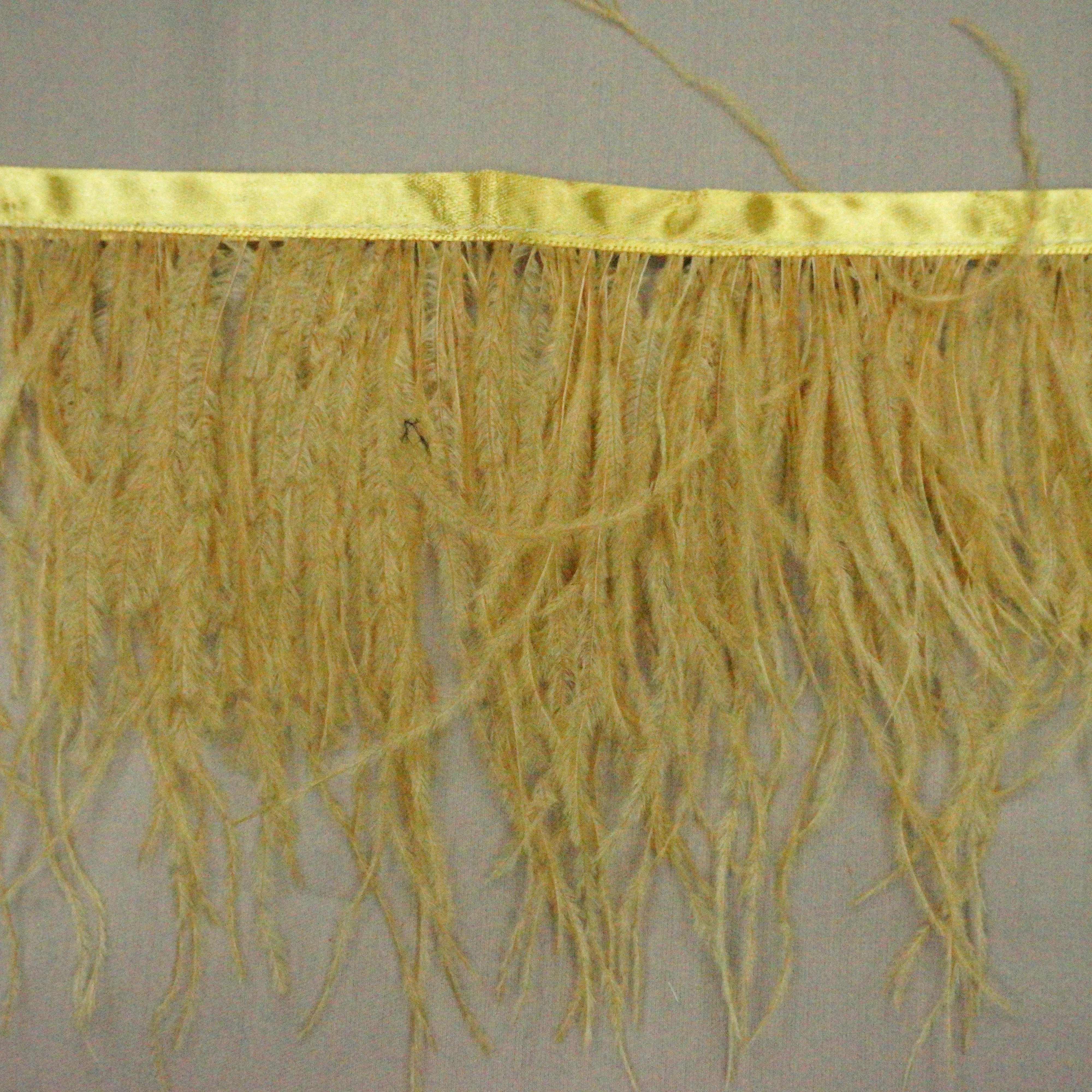 Pale Yellow Ostrich Feather Trim 2 PLY