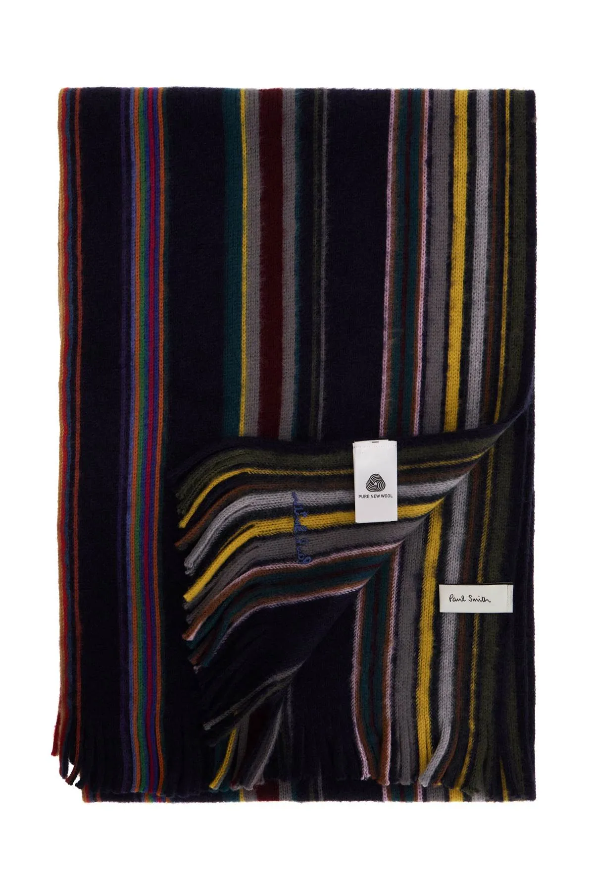 PAUL SMITH Sciarpa Multicolore In Lana A Righe