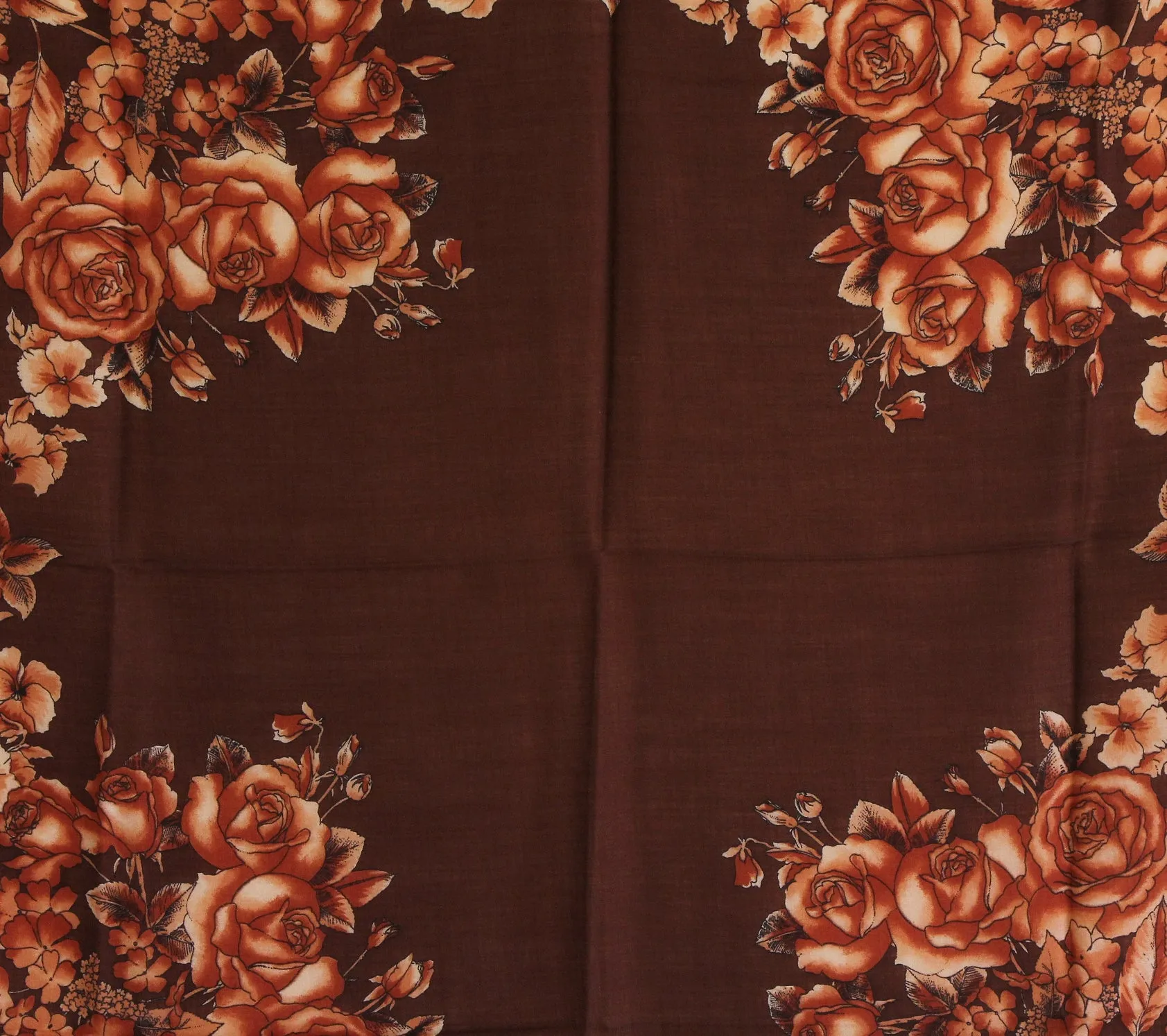 Rodier - Wool Floral Shawl 2154-1 Brown