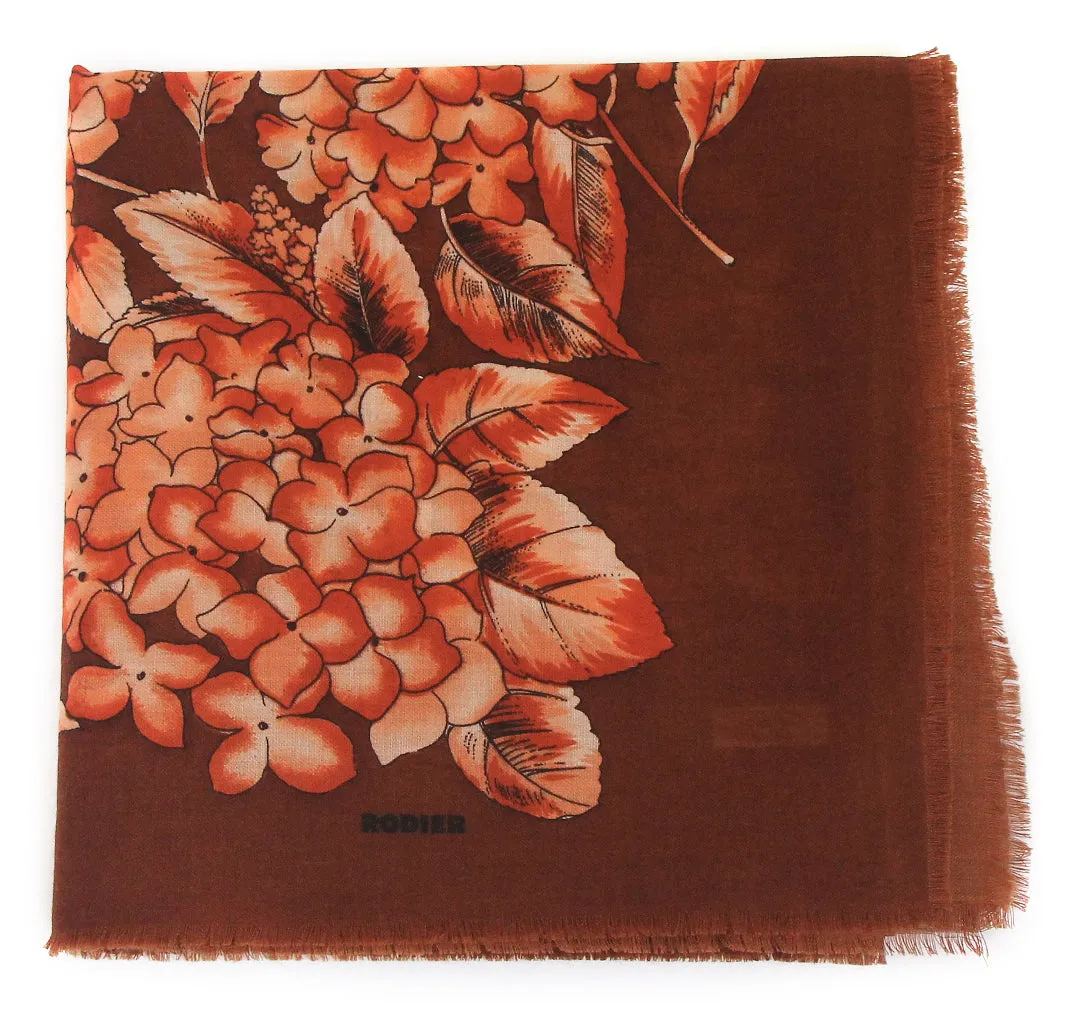 Rodier - Wool Floral Shawl 2154-1 Brown