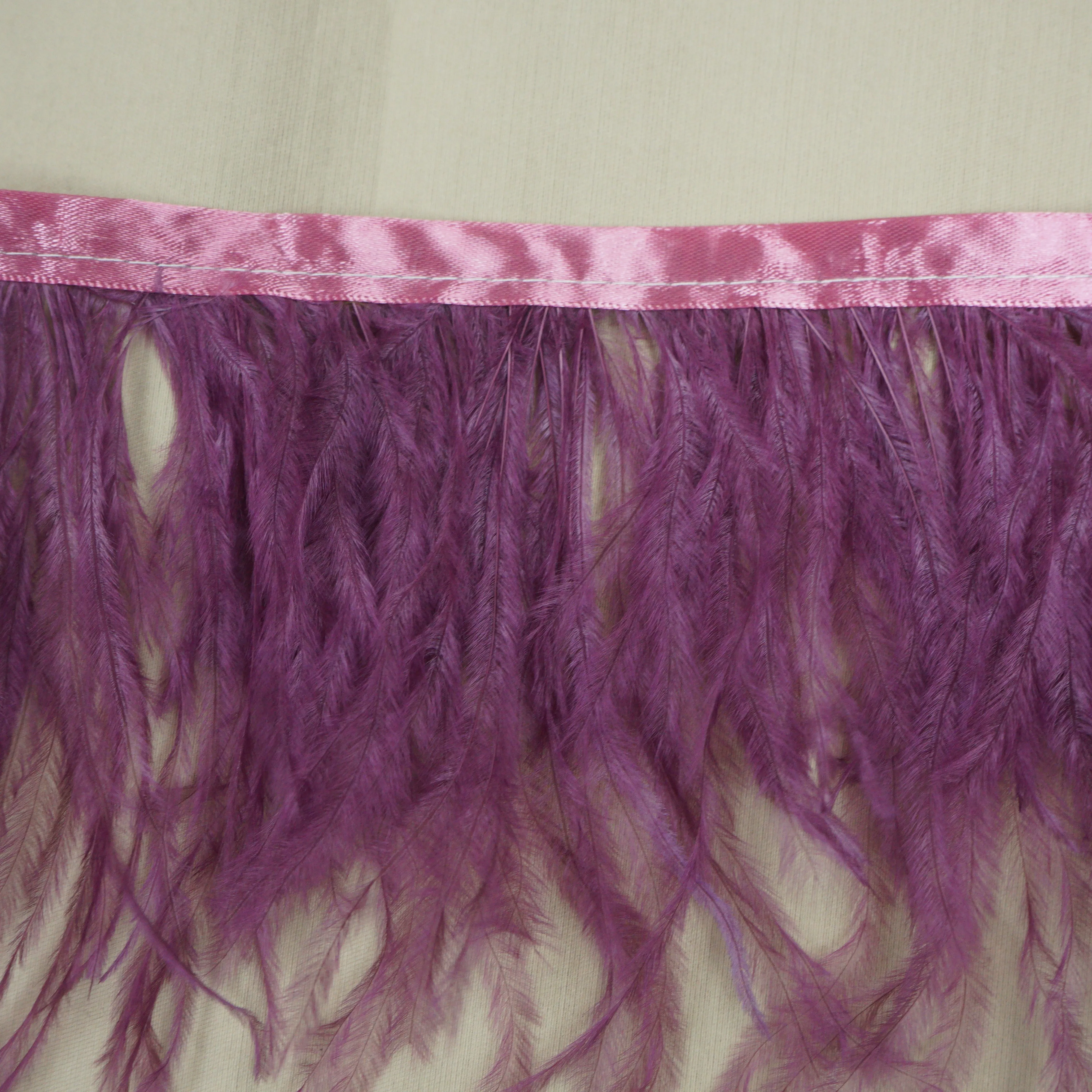 Rose Pink Ostrich Feather Trim 2 PLY