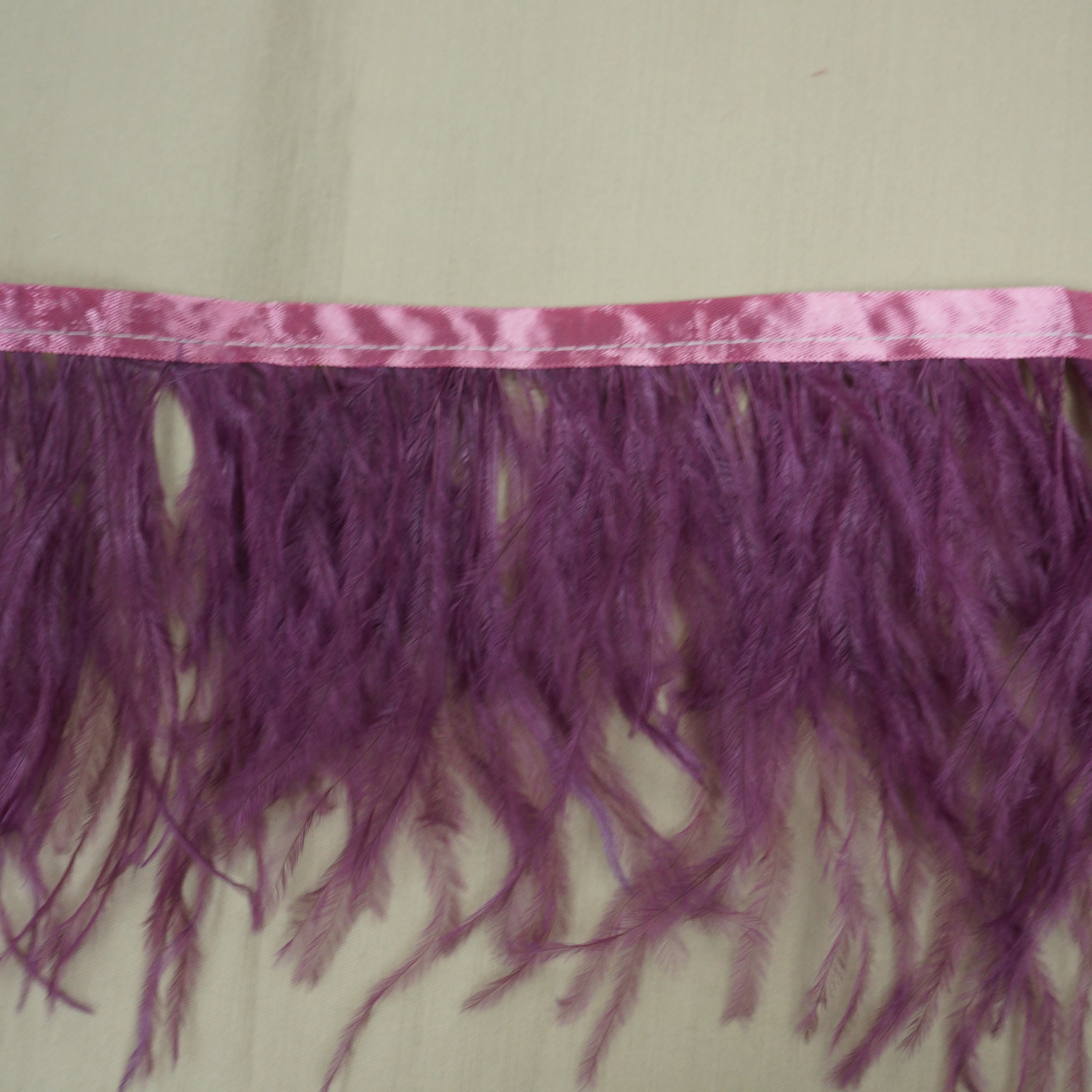 Rose Pink Ostrich Feather Trim 2 PLY