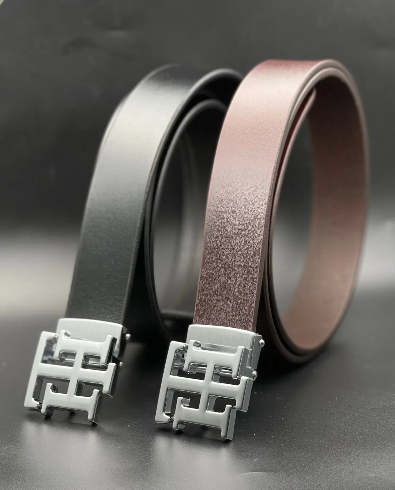 Stylish TH Pattern Buckle Leather Strap Belt For Men's-JonasParamount