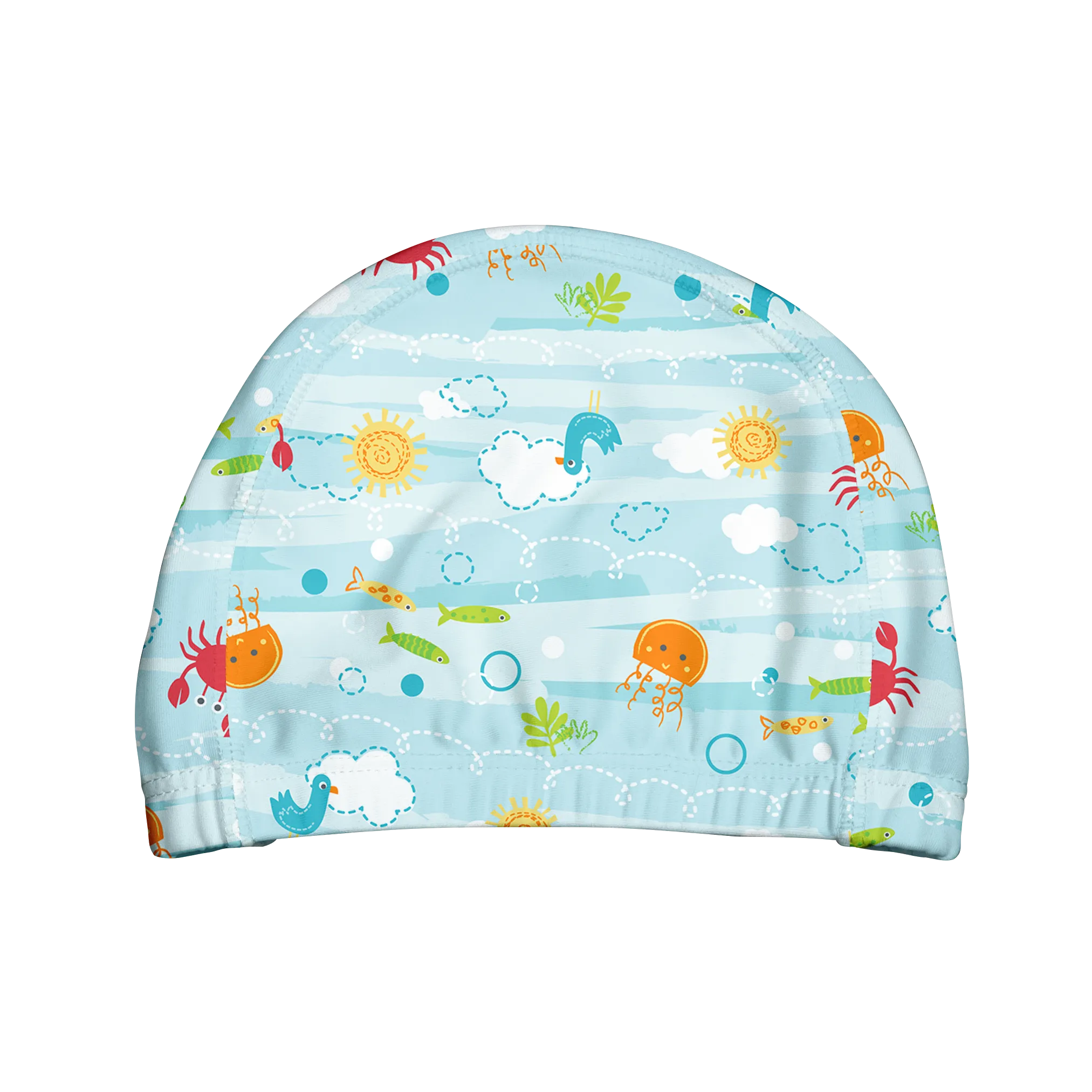 Swim & Sun Cap-Light Aqua Sea Friends