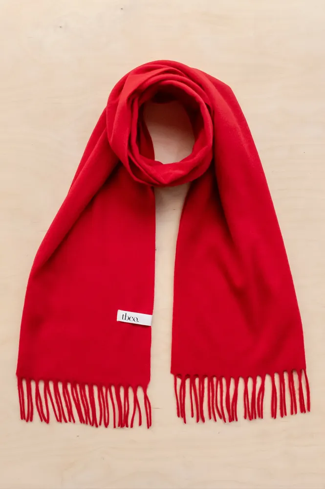 TBCo Oversized Red Lambswool Scarf