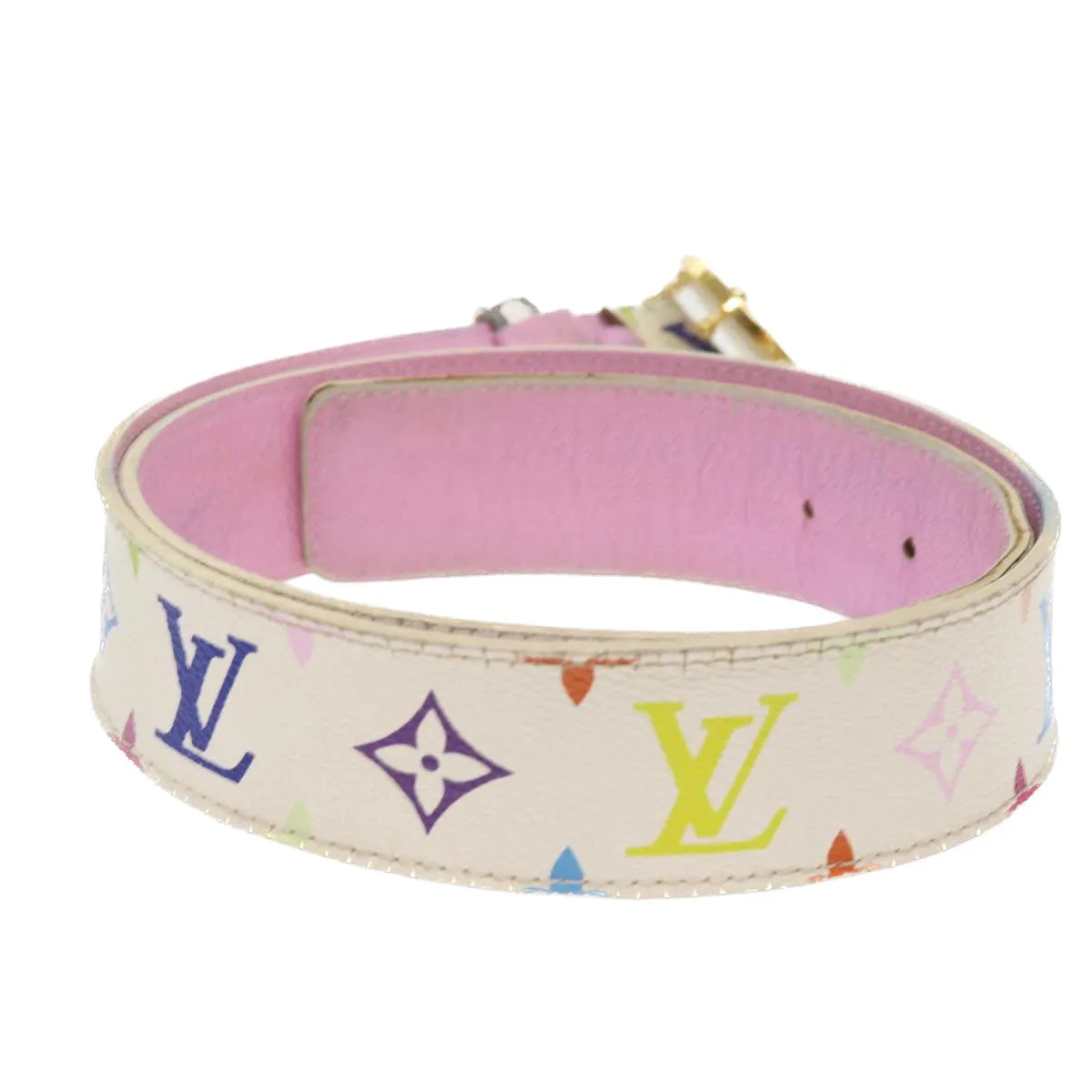 Trendy Inspired Louis Vuitton Monogram Multicolor Epi Belt 2set White Black Lv Auth Bs8257