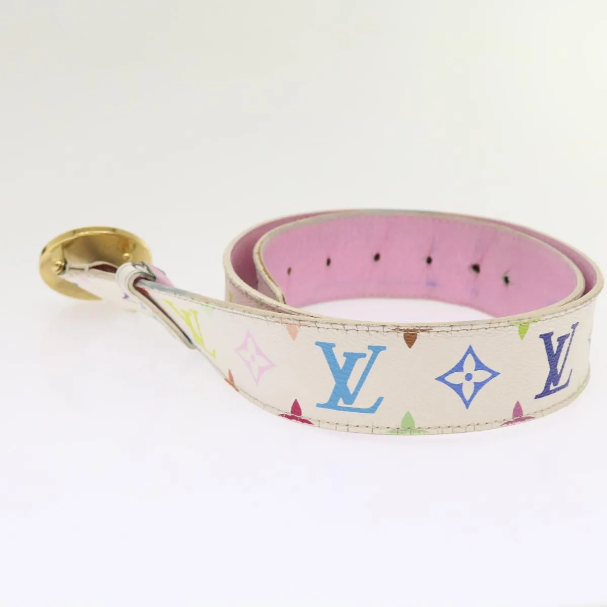 Trendy Inspired Louis Vuitton Monogram Multicolor Epi Belt 2set White Black Lv Auth Bs8257