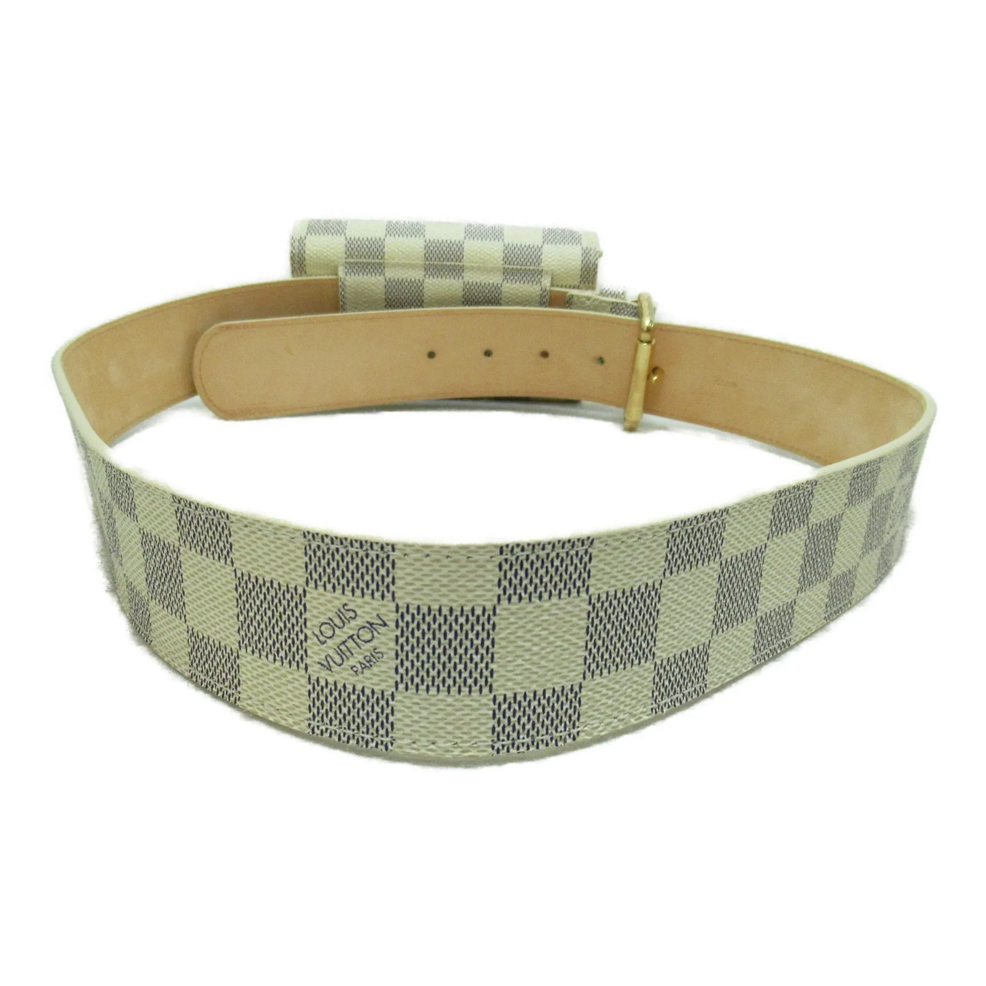 Trendy Inspired Louis Vuitton Sunchu Pochette Solo Belt White Damier Azur Pvc Coated Canvas M9835s